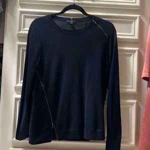 J. crew Navy Sweater with Zipper Details
